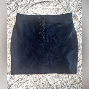 Black bodycon skirt with laces